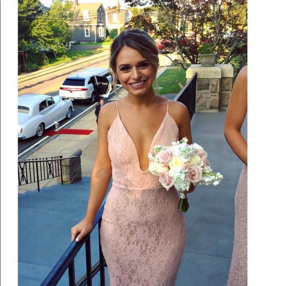 Light pink/nude underneath lace dress